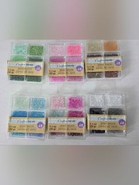 NEW Crafter's Square Glass Bead Mix Lot Of 6